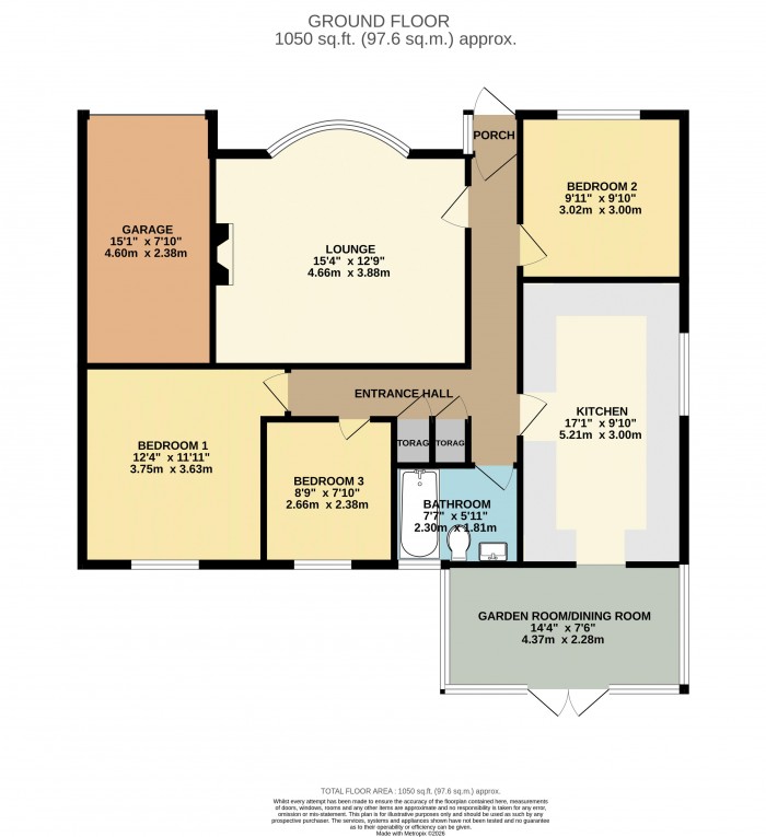 Floorplan for Franklin Close, Lincoln, Metheringham