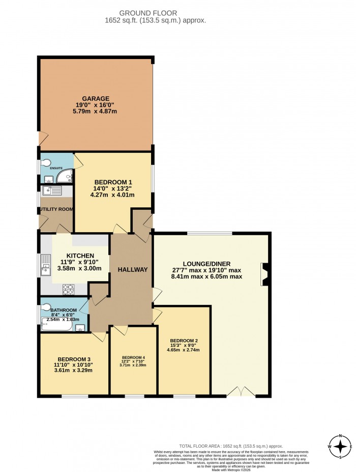 Floorplan for Pelham Close, Lincoln
