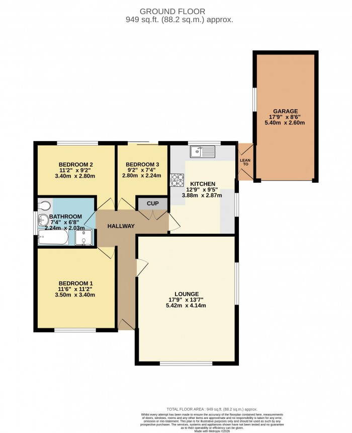 Floorplan for Barnston Way, Burton Upon Stather