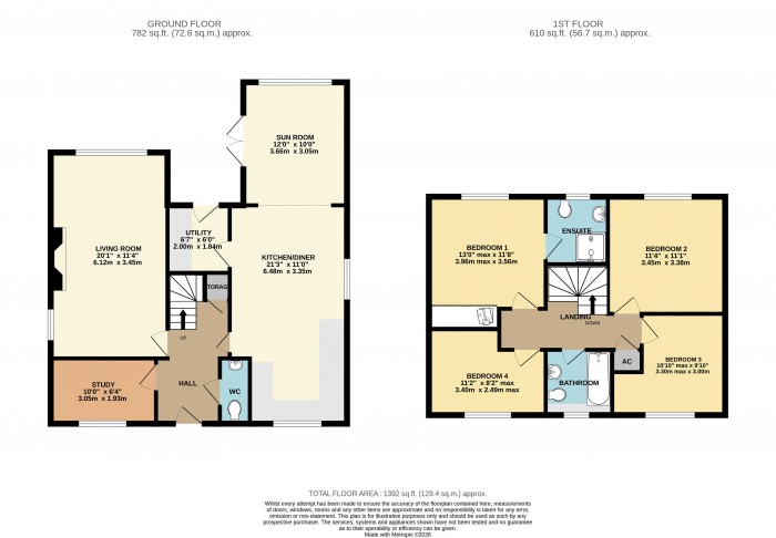 Floorplan for Osborne Way, Horncastle