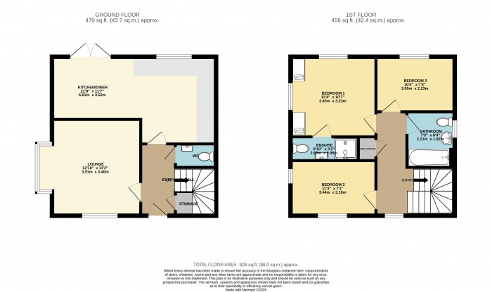 Floorplan for Bancroft Close, Waddington, Lincoln