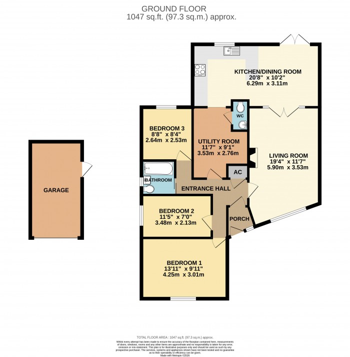 Floorplan for Woodhall Crescent, Saxilby, Lincoln