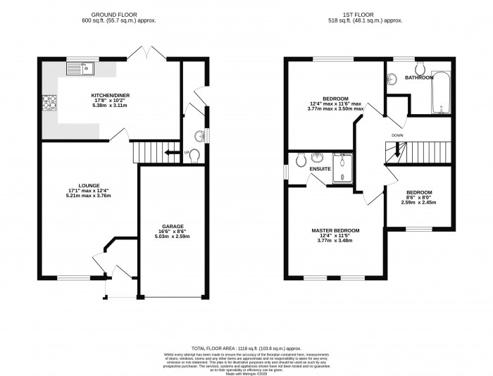 Floorplan for Aintree Drive, Market Rasen