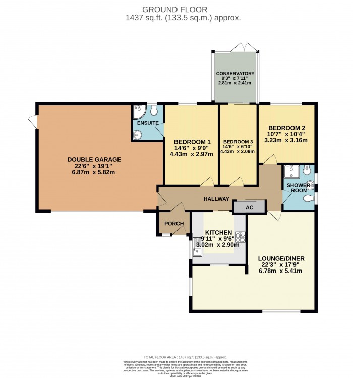 Floorplan for Malvern Avenue, Washingborough, Lincoln
