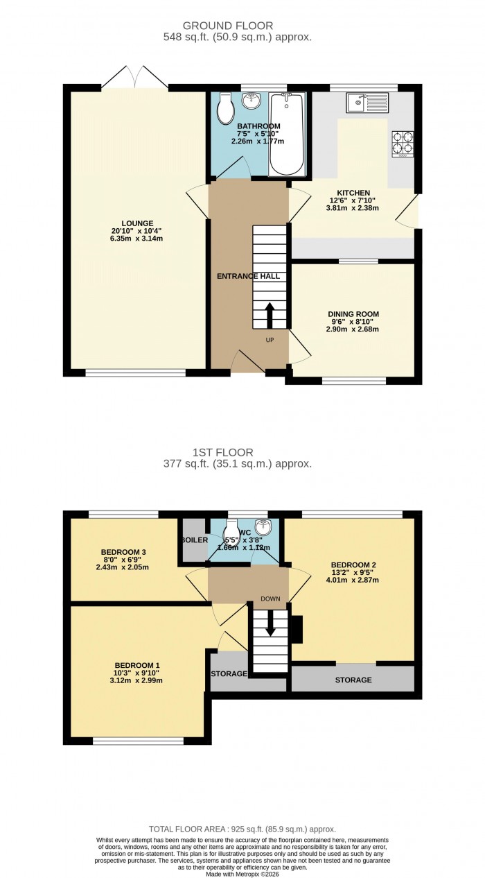 Floorplan for Flintham Close, Metheringham, Lincoln