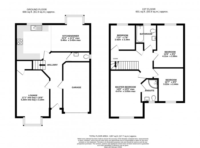 Floorplan for Aintree Drive, Market Rasen