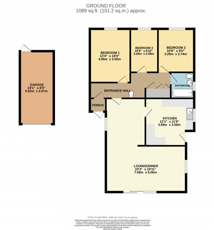 Floorplan for Magnolia Close, Branston, Lincoln