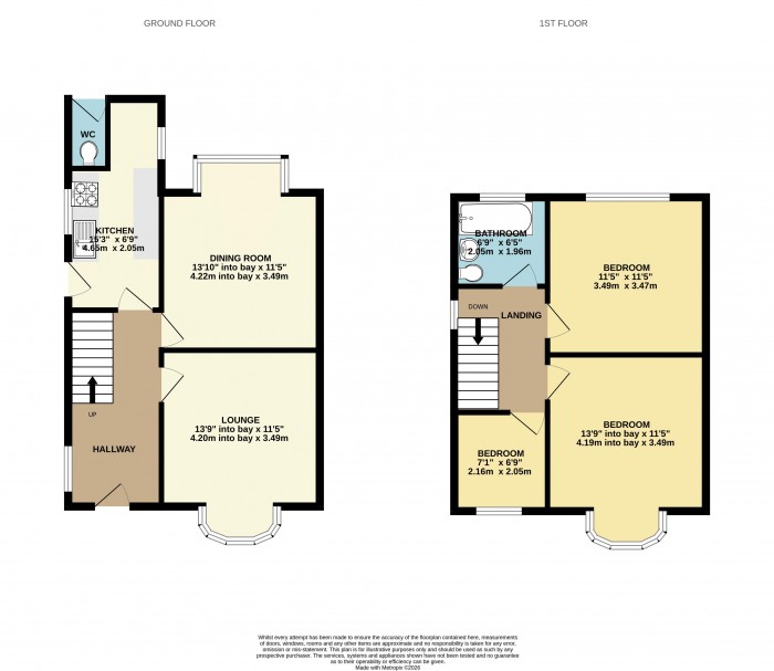 Floorplan for Newland Avenue, Scunthorpe