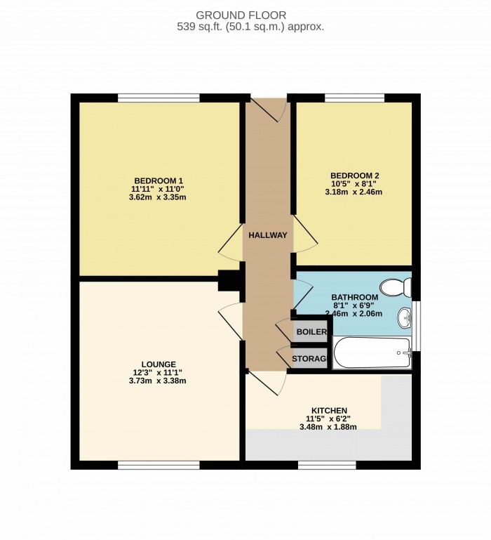 Floorplan for Willow Court, Washingborough, Lincoln