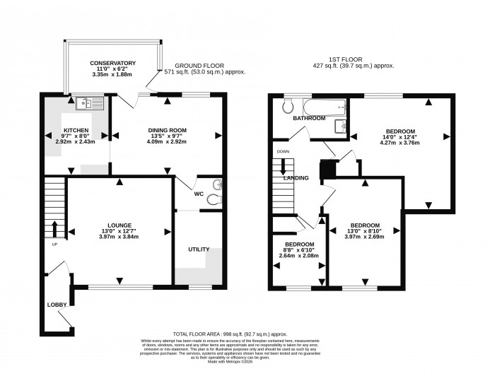 Floorplan for Falklands Close, Lincoln