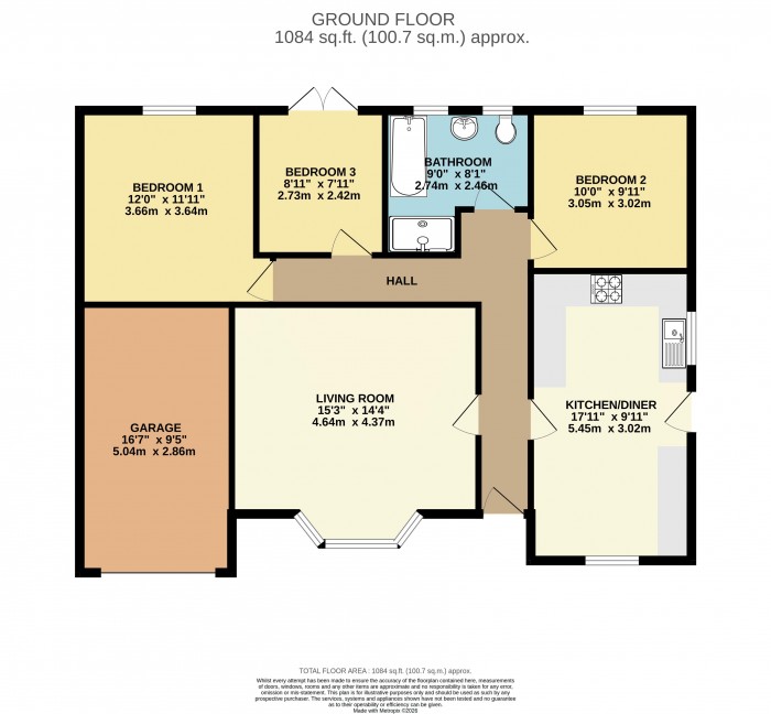 Floorplan for Wesley Close, Metheringham