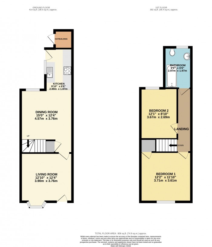 Floorplan for Florence Terrace, Gainsborough