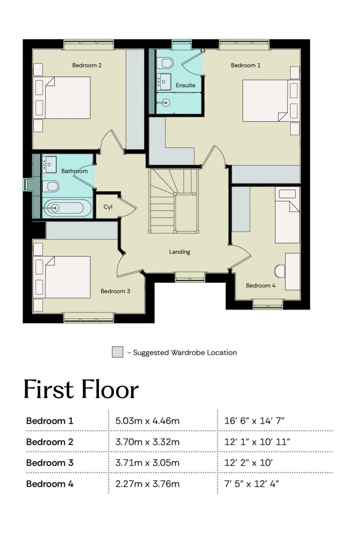 Floorplan for Plot 192 – The Canterbury, Prebend Lane, Welton