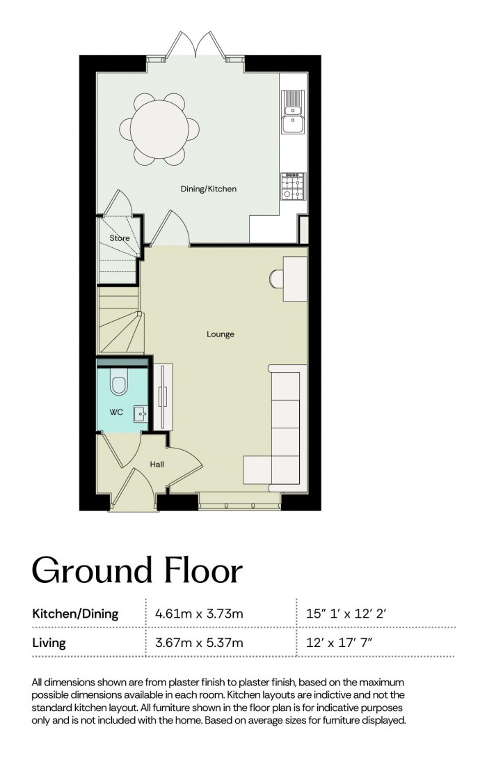 Floorplan for Plot 174 – The Rosedale, Prebend Lane, Welton